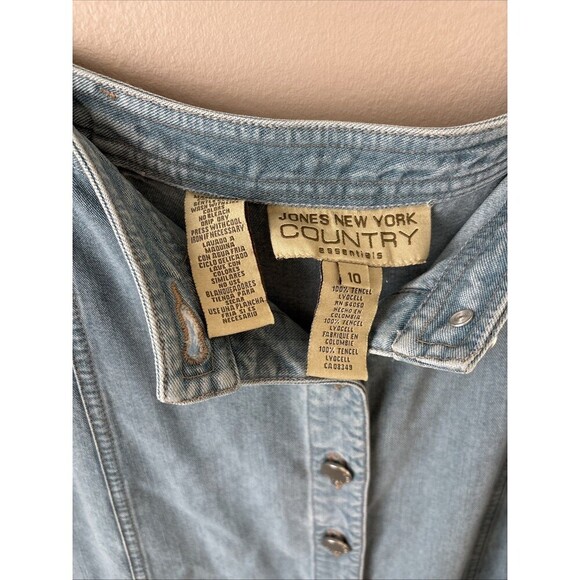 Jones New York Country Women’s Long Denim Skirt Button Front Size 10 - Picture 4 of 5